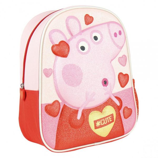 PEPPA PIG - detský batoh 3d premium glitter, ružový