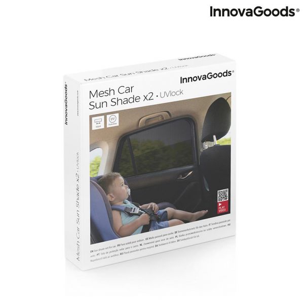 Sieťovaná slnečná clona do auta UVlock InnovaGoods Balenie 2 kusov
