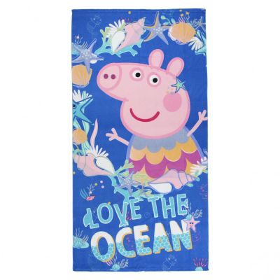 PEPPA PIG - uterák polyester, 70 x 140 cm, námornícka modrá